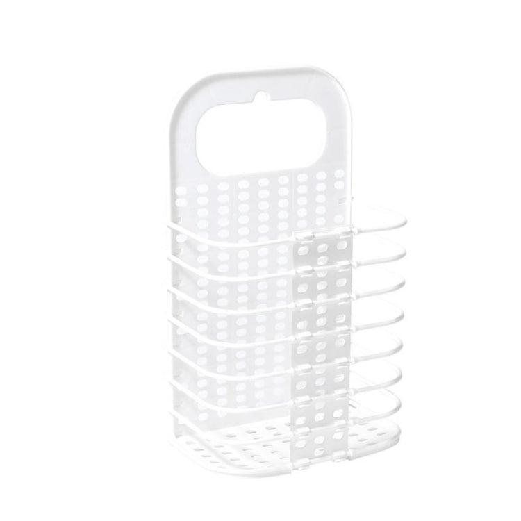 Household Bathroom Wall-Mounted Perforation-Free Folding Dirty Clothes Basket Toy Storage Basket, White, Grey