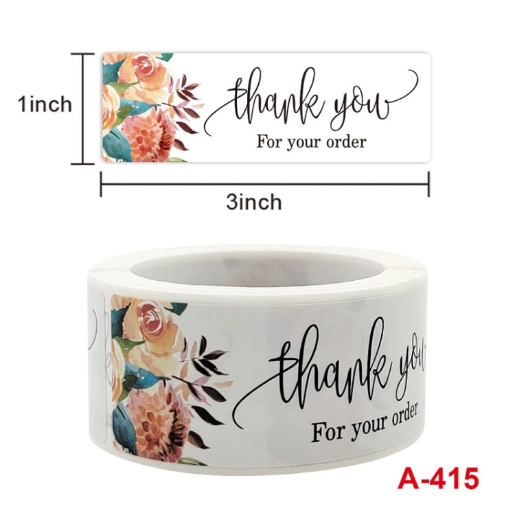 10 PCS Thank You Flower Sticker Gift Wrap Sealing Sticker, A-415, A-416, A-417