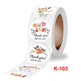 Flower Hand-decorated Thank You Sealing Sticker Gift Envelope Decoration Sticker, K-103 Stickers