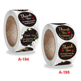 Round Thank You Sticker Floral Decoration Gift Envelope Sealing Sticker, 2.5cm / 1 Inch
