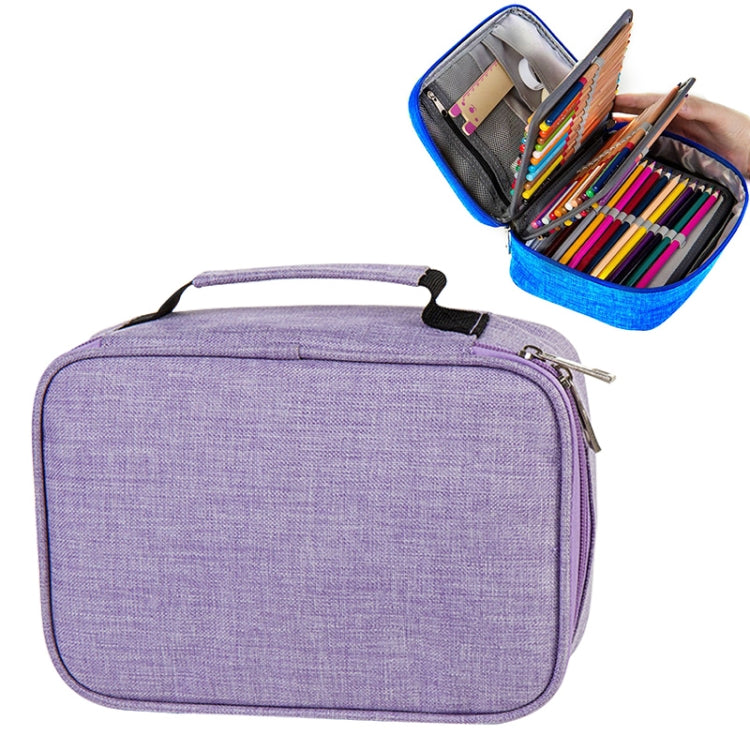 Waterproof Pencil Case 72 Color Large Capacity Sketch Pencil Bag Stationery Set Purple