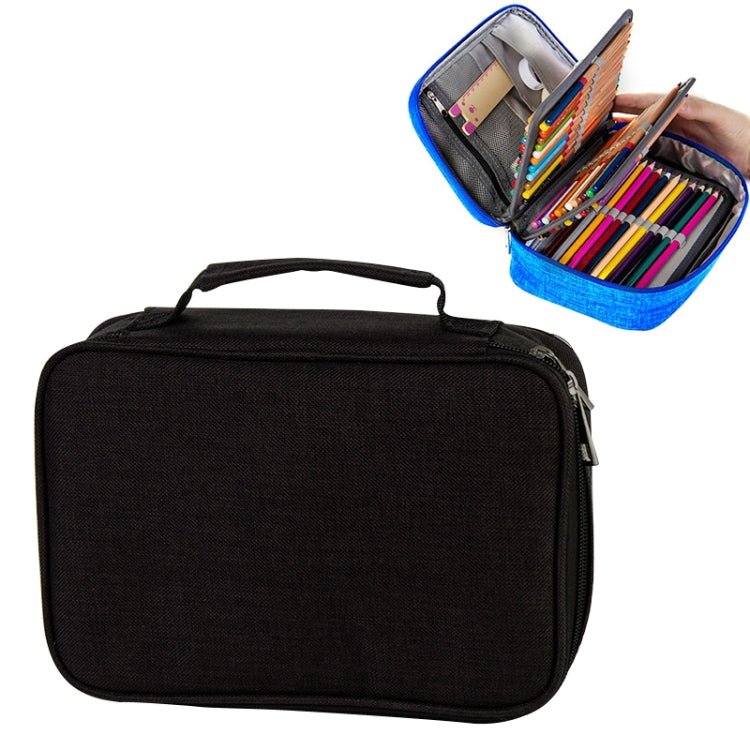 Waterproof Pencil Case 72 Color Large Capacity Sketch Pencil Bag Stationery Set Black