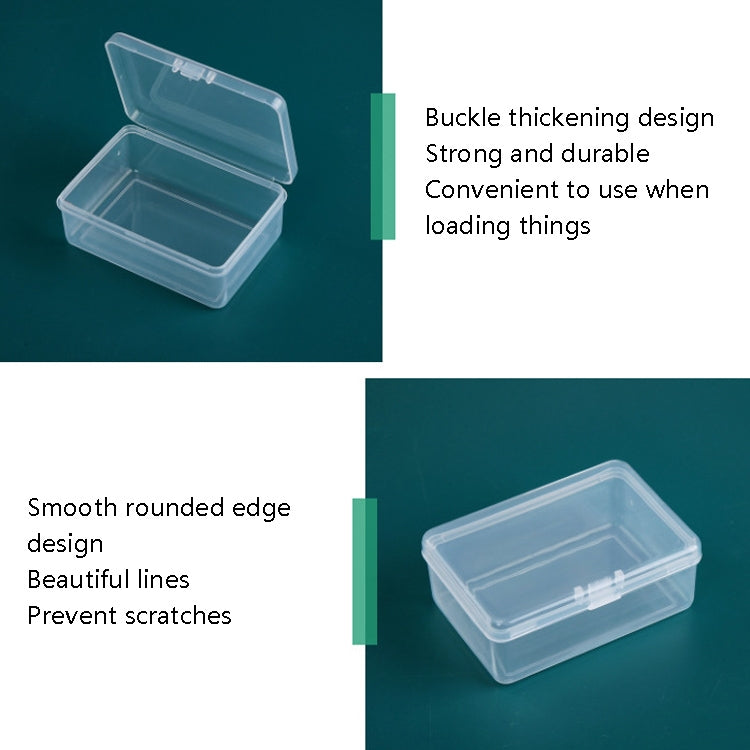 20 PCS Rectangular Plastic Box Transparent Parts PP Storage Box With Cover, 20 PCS Rectangular