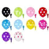 100 PCS FY-10280 12 Inch Dot Party Decorative Balloon Wedding Scene Arrangement Latex Balloon, Black White Dot, Green White Dot, Pink White Dot, Red White Dot, Deep Blue White Dot, Light Blue White Dot, Yellow White Dot, Rose Red White Dot             ...