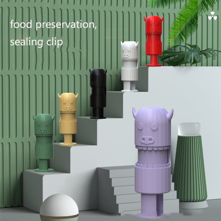 10 PCS H011 Food Preservation And Moisture-Proof Sealing Elastic Clip Snack Food Sealing Clip, Purple, White, Green, Black, Yellow