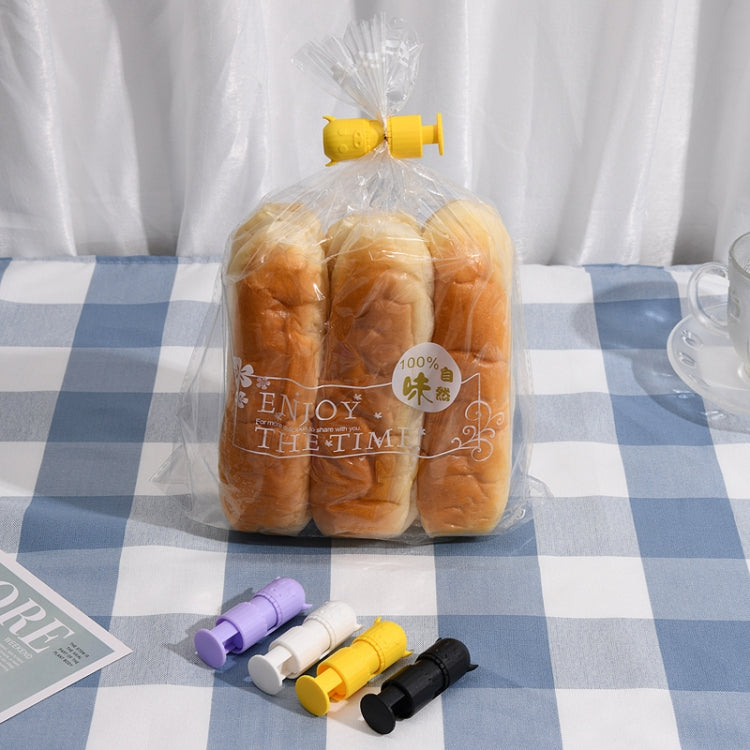 10 PCS H011 Food Preservation And Moisture-Proof Sealing Elastic Clip Snack Food Sealing Clip, Purple, White, Green, Black, Yellow