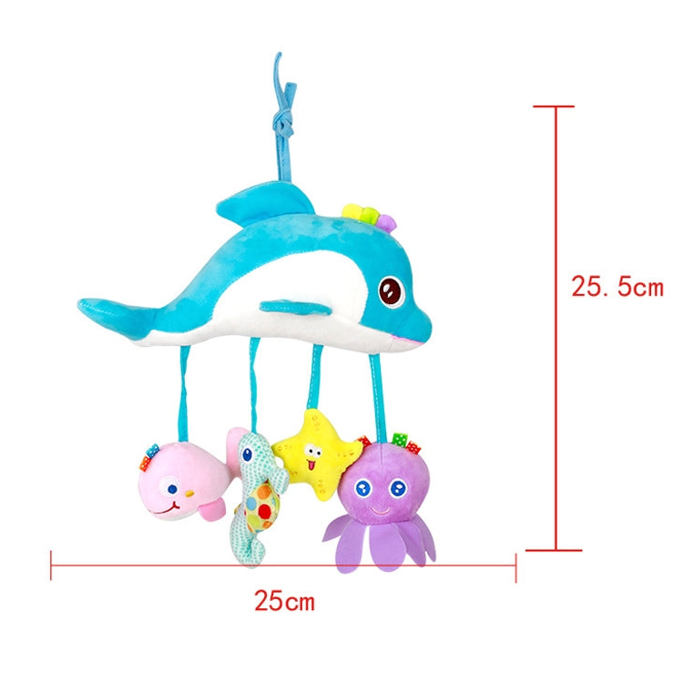Baby Toys 0-1 Year Old Animal Bed Bells Soothing Plush Toys Baby Rattles Baby Carriage Hanging, A Crossbar - Deer, B Crossbar - Dolphins, C Crossbar - Birds