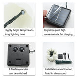 Solar Mushroom Lawn Light Outdoor Waterproof Garden Villa Landscape Decorative String Lights, 3.8m 10 LEDs, 5m 20 LEDs, 6.5m 30 LEDs