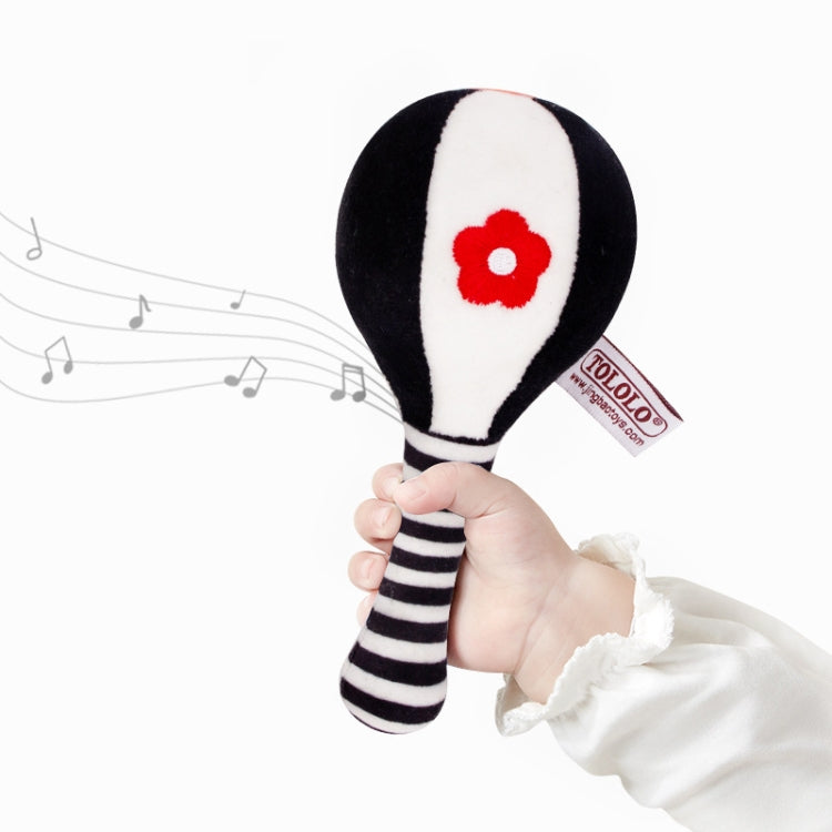 TOLOLO 1 Pair Baby Vision Training Early Educational Toy Newborn Chasing Black And White Sand Hammer Dumbbell Baby Rattle, T168263-2