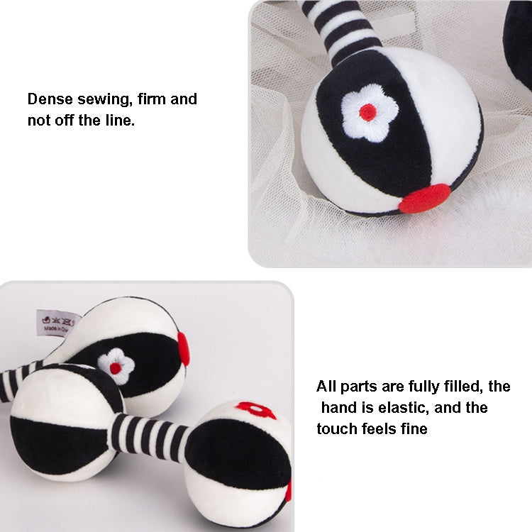 TOLOLO 1 Pair Baby Vision Training Early Educational Toy Newborn Chasing Black And White Sand Hammer Dumbbell Baby Rattle, T168263-2