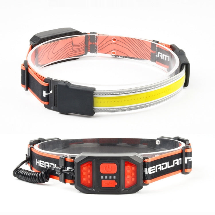 Large Flush COB Headlight Outdoor Camping SMD Headlight, Style:, Rechargeable, Dry Battery, Rechargeable+4 Buckles