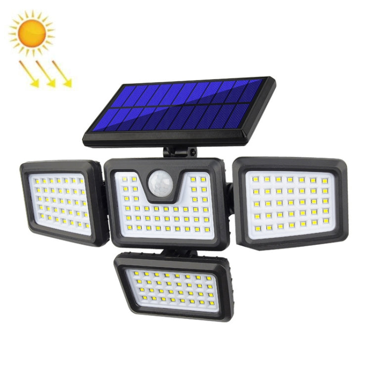 TG-TY051 4-Head Rotatable Solar Wall Light Body Sensor Outdoor Garden Waterproof Corridor Garden Lighting Street Light, Spec:, 141 LED 141 LED