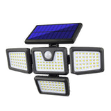 TG-TY051 4-Head Rotatable Solar Wall Light Body Sensor Outdoor Garden Waterproof Corridor Garden Lighting Street Light, Spec:, 141 LED