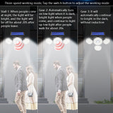 TG-TY051 4-Head Rotatable Solar Wall Light Body Sensor Outdoor Garden Waterproof Corridor Garden Lighting Street Light, Spec:, 141 LED