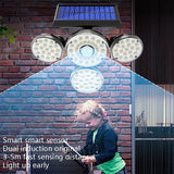 TG-TY051 4-Head Rotatable Solar Wall Light Body Sensor Outdoor Garden Waterproof Corridor Garden Lighting Street Light, Spec:, 141 LED