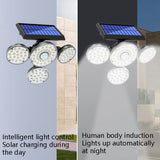 TG-TY051 4-Head Rotatable Solar Wall Light Body Sensor Outdoor Garden Waterproof Corridor Garden Lighting Street Light, Spec:, 141 LED