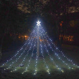 10LM 350 LED Star Waterfall Light Christmas Tree String Lights Outdoor Meteor Light, Plug Spec:, US Plug, EU Plug US Plug White Light