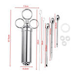 Stainless Steel Seasoning Turkey Syringe Kitchen Seasoning Syringe, 8 in 1, 9 in 1, 10 in 1