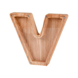 Wooden English Alphabet Piggy Bank Transparent Acrylic Piggy Bank V