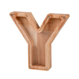 Wooden English Alphabet Piggy Bank Transparent Acrylic Piggy Bank Y