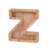 Wooden English Alphabet Piggy Bank Transparent Acrylic Piggy Bank Z