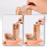 Wooden English Alphabet Piggy Bank Transparent Acrylic Piggy Bank