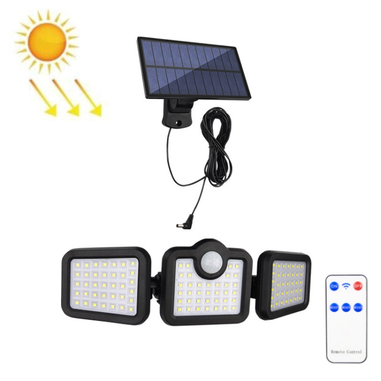 TG-TY075 Solar 3-Head Rotatable Wall Light Body Sensation Outdoor Waterproof Garden Light, Style:, 138 LED Splitable, 108 LED Splitable, 171 COB Splitable, 122 LED Splitable 108 LED Splitable