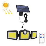 TG-TY075 Solar 3-Head Rotatable Wall Light Body Sensation Outdoor Waterproof Garden Light, Style:, 138 LED Splitable, 108 LED Splitable, 171 COB Splitable, 122 LED Splitable 171 COB Splitable