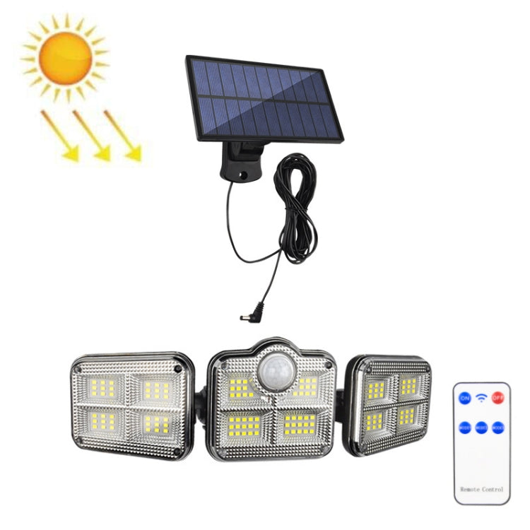 TG-TY075 Solar 3-Head Rotatable Wall Light Body Sensation Outdoor Waterproof Garden Light, Style:, 138 LED Splitable, 108 LED Splitable, 171 COB Splitable, 122 LED Splitable 122 LED Splitable