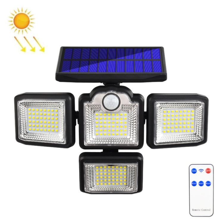 TG-TY085 Solar 4-Head Rotatable Wall Light with Remote Control Body Sensing Outdoor Waterproof Garden Lamp, Style:, 192 LED Integrated, 198 LED Integrated, 192 COB Integrated, 198 COB Integrated, 192 LED Separated, 198 LED Separated, 192 COB Separated ... 192 LED Integrated