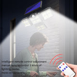 TG-TY085 Solar 4-Head Rotatable Wall Light with Remote Control Body Sensing Outdoor Waterproof Garden Lamp, Style:, 192 LED Integrated, 198 LED Integrated, 192 COB Integrated, 198 COB Integrated, 192 LED Separated, 198 LED Separated, 192 COB Separated ...