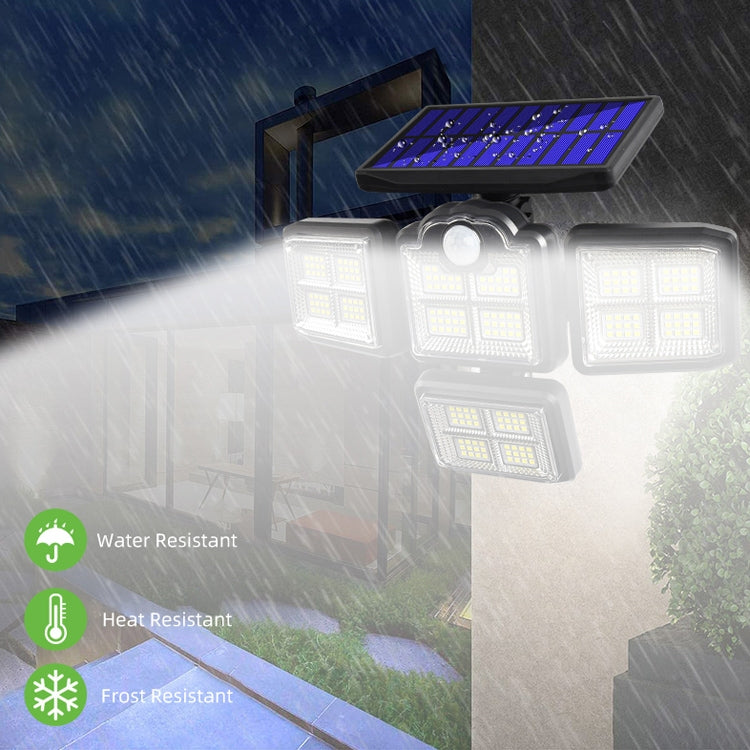 TG-TY085 Solar 4-Head Rotatable Wall Light with Remote Control Body Sensing Outdoor Waterproof Garden Lamp, Style:, 192 LED Integrated, 198 LED Integrated, 192 COB Integrated, 198 COB Integrated, 192 LED Separated, 198 LED Separated, 192 COB Separated ...