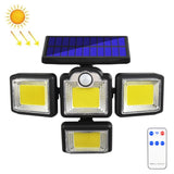 TG-TY085 Solar 4-Head Rotatable Wall Light with Remote Control Body Sensing Outdoor Waterproof Garden Lamp, Style:, 192 LED Integrated, 198 LED Integrated, 192 COB Integrated, 198 COB Integrated, 192 LED Separated, 198 LED Separated, 192 COB Separated ... 192 COB Integrated