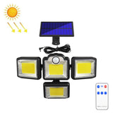 TG-TY085 Solar 4-Head Rotatable Wall Light with Remote Control Body Sensing Outdoor Waterproof Garden Lamp, Style:, 192 LED Integrated, 198 LED Integrated, 192 COB Integrated, 198 COB Integrated, 192 LED Separated, 198 LED Separated, 192 COB Separated ... 192 COB Separated