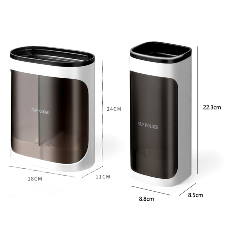 Wall-Mounted Disposable Cup Remover Punch-Free Cup Holder Home Office Convenient Cup Holder, Binocular White, Binocular Green, Monocular White, Monocular Green