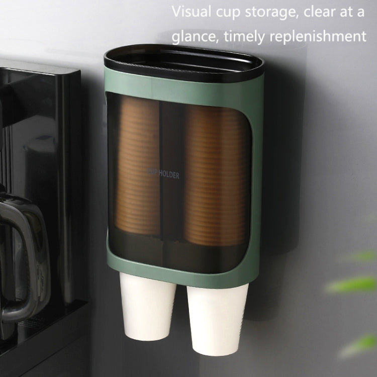 Wall-Mounted Disposable Cup Remover Punch-Free Cup Holder Home Office Convenient Cup Holder, Binocular White, Binocular Green, Monocular White, Monocular Green