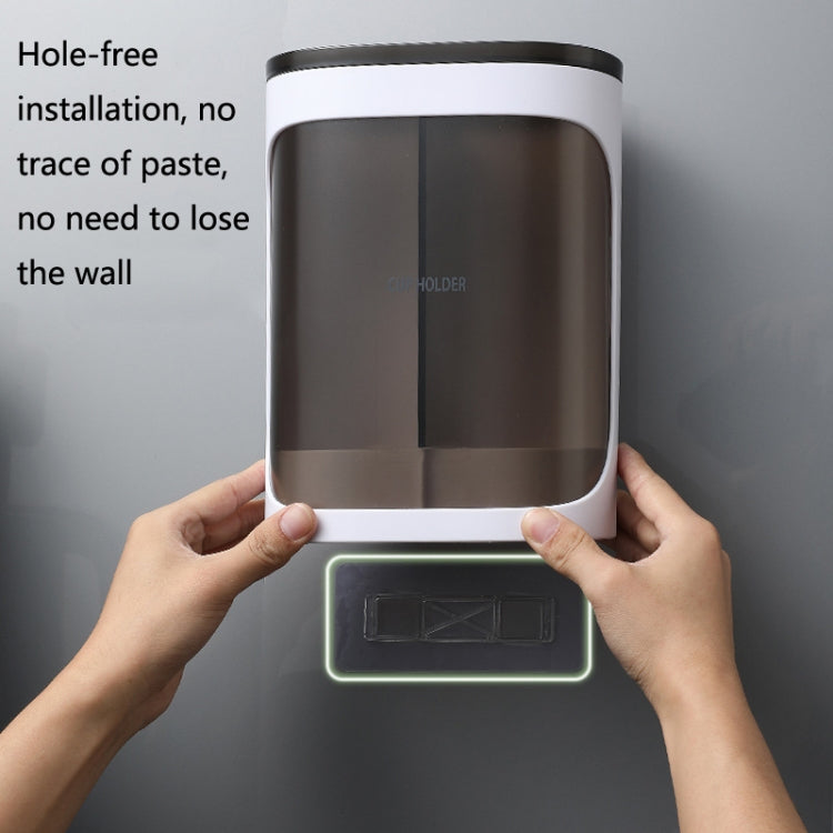 Wall-Mounted Disposable Cup Remover Punch-Free Cup Holder Home Office Convenient Cup Holder, Binocular White, Binocular Green, Monocular White, Monocular Green