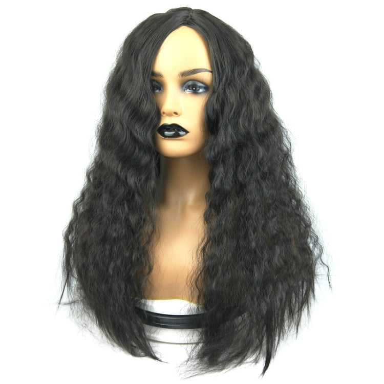 Women Chemical Fiber Middle Split Corn Perm Small Curly Long Wig
