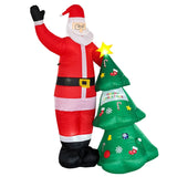 Santa Claus Christmas Tree Snowman Inflatable LED Luminous Christmas Ornaments,, US Plug
