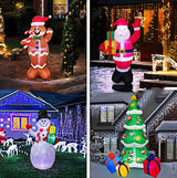 Santa Claus Christmas Tree Snowman Inflatable LED Luminous Christmas Ornaments,, US Plug
