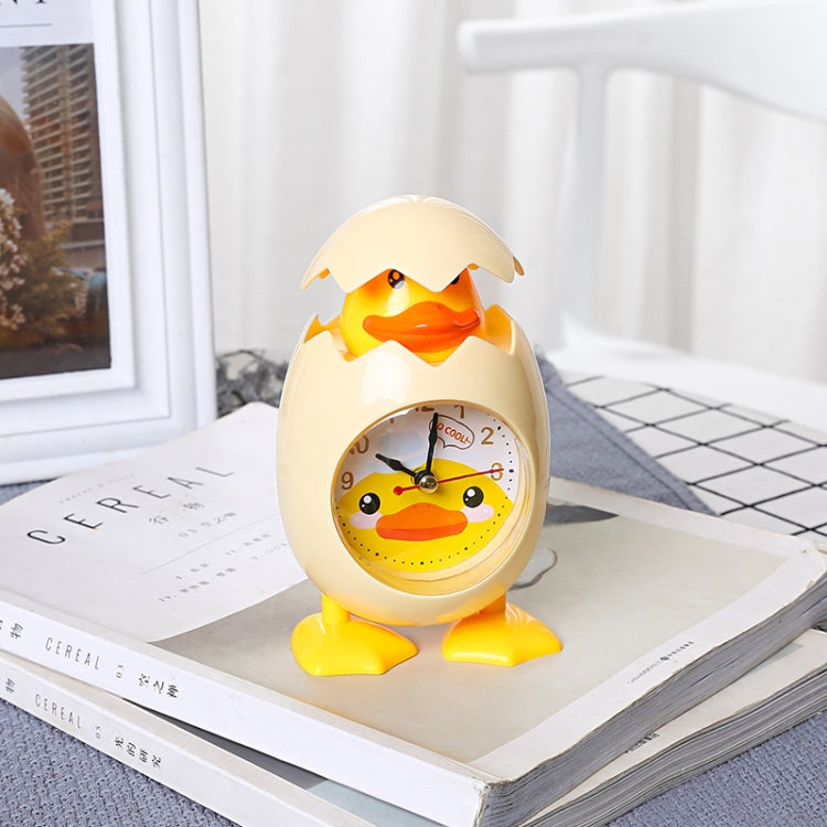 RP001 Cartoon Chicken Eggshell Chicks Alarm Clock Student Gift Children Bedroom Ornaments, White, Yellow