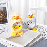 RP001 Cartoon Chicken Eggshell Chicks Alarm Clock Student Gift Children Bedroom Ornaments, White, Yellow