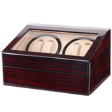 Watch Shaker 4+6 Digits Mechanical Watch Automatic Winding Watch Box Watch Shaker ,US Plug, Red Sandalwood