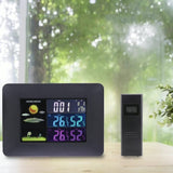 Multifunctional Indoor And Outdoor Temperature And Humidity Meter Colorful Screen Weather Clock, TS-A97-EU EU Plug, TS-A97-US US Plug