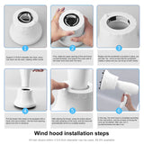 Universal Hair Diffuser Adaptable For Blow Dryers with Rotatable Design Curly Hair Large Wind Hood, White, Black