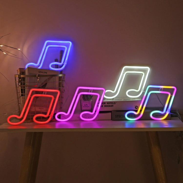 Musical Note Neon Light Modeling Lighting Room Decoration Lights, Blue Light, Red Light, Colorful Light, Pink Light