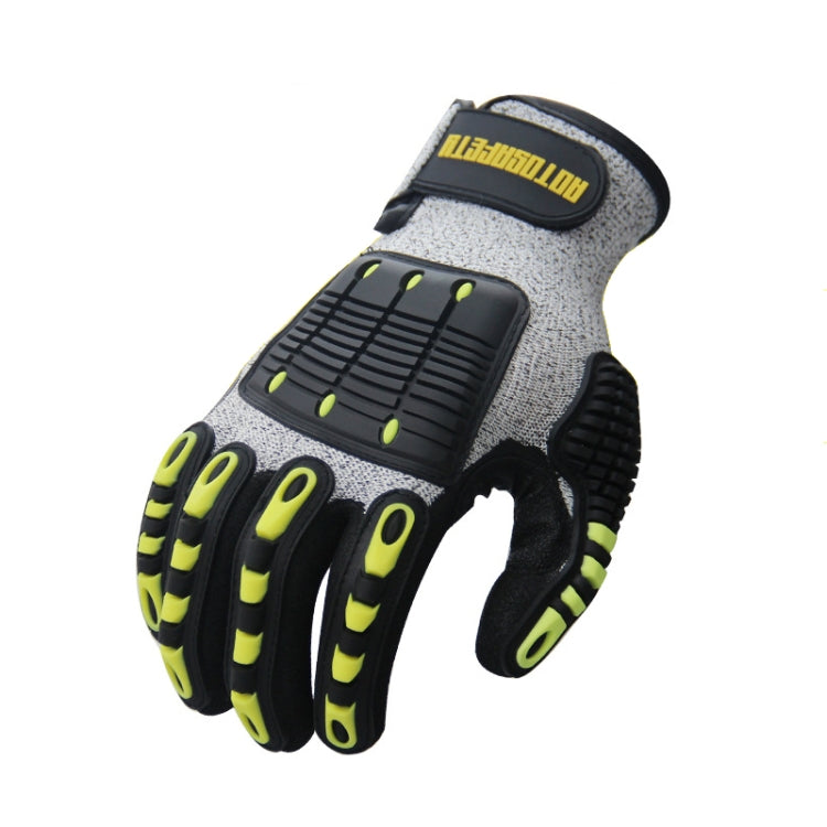ROTOSAFETY RZT-HFZ20 Shock-Proof Anti-Smashing Anti-Cutting Anti-Collision Gloves TPR Mechanical Maintenance Fire Rescue Miners Mining Anti-Stab Gloves, M, XL