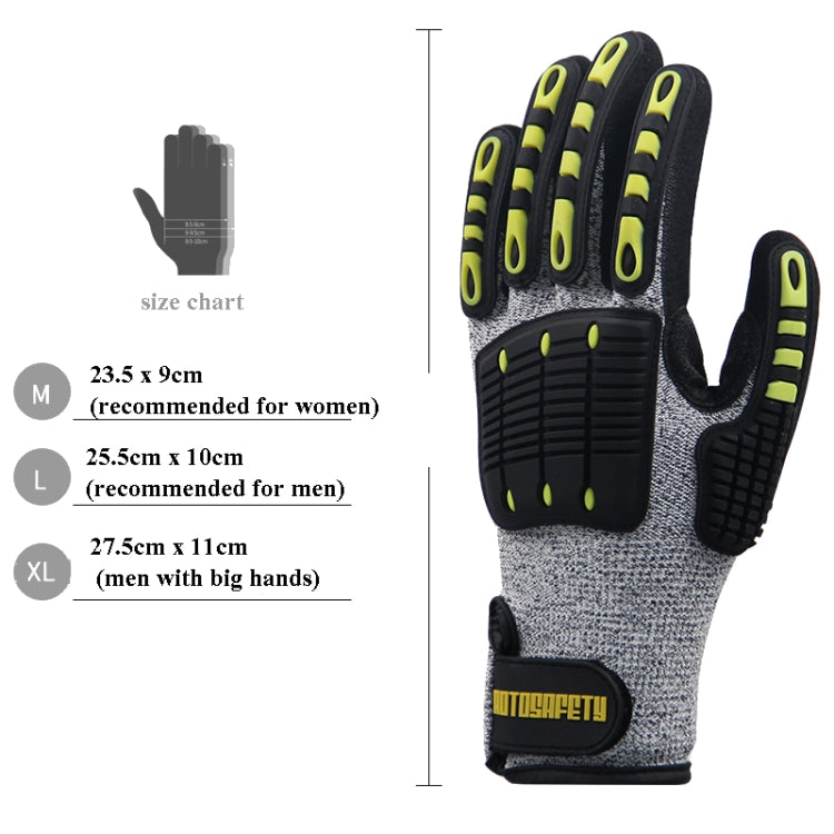 ROTOSAFETY RZT-HFZ20 Shock-Proof Anti-Smashing Anti-Cutting Anti-Collision Gloves TPR Mechanical Maintenance Fire Rescue Miners Mining Anti-Stab Gloves, M, XL