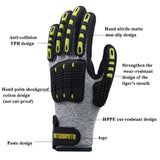 ROTOSAFETY RZT-HFZ20 Shock-Proof Anti-Smashing Anti-Cutting Anti-Collision Gloves TPR Mechanical Maintenance Fire Rescue Miners Mining Anti-Stab Gloves, M, XL
