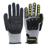 ROTOSAFETY RZT-HFZ20 Shock-Proof Anti-Smashing Anti-Cutting Anti-Collision Gloves TPR Mechanical Maintenance Fire Rescue Miners Mining Anti-Stab Gloves, M, XL